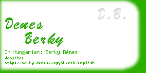 denes berky business card