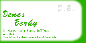 denes berky business card